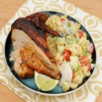 Grilled Butterflied BBQ Chicken with Macaroni Salad_image