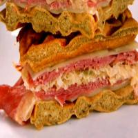Pressed Reuben Waffle Sandwich image