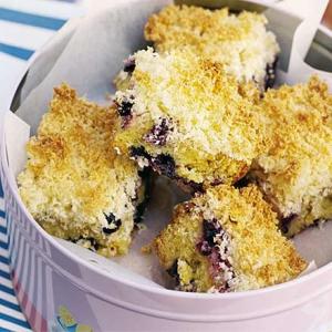 Blueberry lemon cake with coconut crumble topping_image