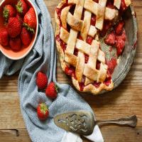 Lattice-Top Strawberry Pie image