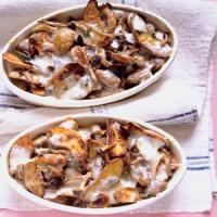 Roasted Potatoes and Mushrooms with Melted Taleggio Cheese image