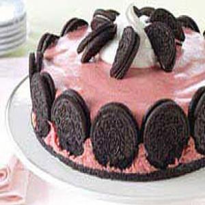 Chocolate Cookie Strawberry Mousse Cake image