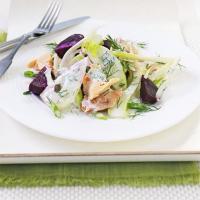 Smoked trout salad with fennel, apple & beetroot image