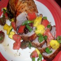 Chipotle Marinated Pork Tenderloin With Grilled Mango Salsa_image