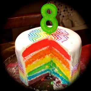 Rainbow Layer Cake With Buttercream Frosting_image