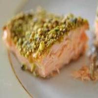 Roasted Pistachio Salmon with Maple Whiskey Sauce_image