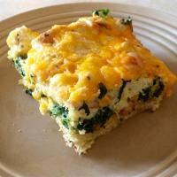 Bacon, Cheddar and Spinach Strata image