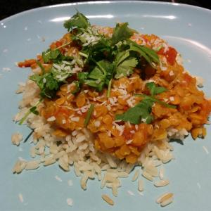 Coconut-Curry Lentil Stew Served over Quinoa_image