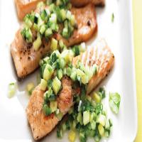 Salmon with Spicy Cucumber-Pineapple Salsa_image