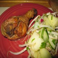 Spiced Chicken Legs With Mango Salad image