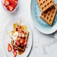 Whole-Grain Waffles with Strawberries and Almonds image