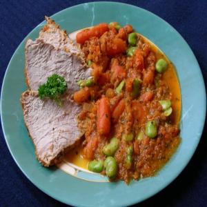 Veal Roast With Fava Beans_image