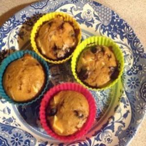 Healthy white chocolate and blueberry muffins image