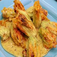 Crispy Squash Blossoms Filled with Pulled Pork and Ricotta_image