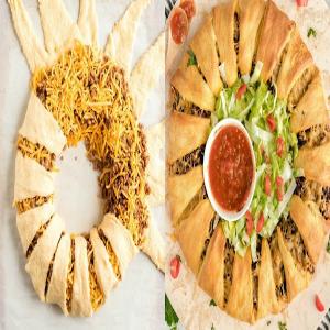 Taco Ring Made With Crescent Rolls_image