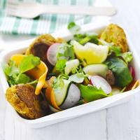 Chickpea patties with carrot & raisin salad_image