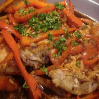Chicken and Peppers in Balsamic Vinegar Glaze image