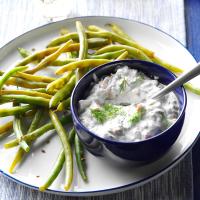 Pickled Green Beans with Smoked Salmon Dip image