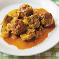 Braised Meatballs with Artichokes and Fennel image