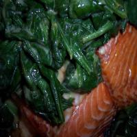 Salmon With Spinach and Mustard image