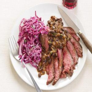 Flank Steak With Black Beans and Slaw image