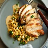 Sautéed Chicken Breasts With Fresh Corn, Shallots and Cream image