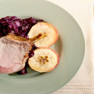 Pork Roast with Roasted Apples and Braised Red Cabbage_image