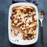 Vegan date & chocolate bread & butter pudding image