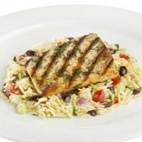 Grilled Salmon With Greek Orzo Salad image
