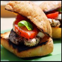 Grilled Chicken Sandwiches With Mozzarella, Tomato and Basil_image