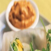 Papaya Spring Rolls with Peanut Sauce image