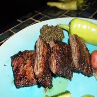 Skirt Steak With Red Chile Cilantro Chimichurri_image