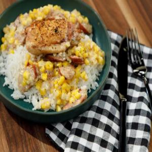Crispy Chicken with Corn and Sausage_image