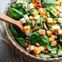 Spinach Salad with Apple, Cheddar and Smoked Almonds_image