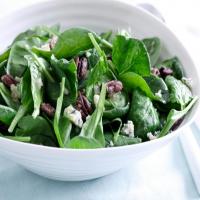 Spinach Salad with Sweet Roasted Pecans and Gorgonzola with Sherry Shallot Vinaigrette image