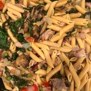 Penne with Pancetta, Tuna, and White Wine image