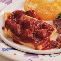 Waffles with Warm Strawberry Sauce_image
