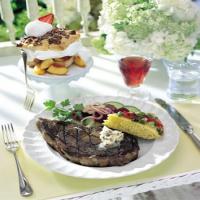 Hickory-Grilled Rib-Eye Steaks with Bacon-Molasses Butter_image
