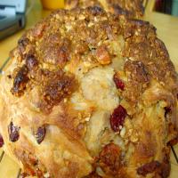 Crusty Cranberry Bread With Caramel Almonds (Almost No Knead) image