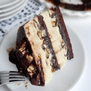 Snickers Peanut Butter Brownie Ice Cream Cake_image
