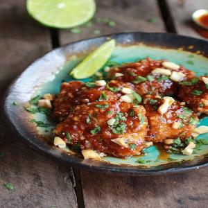 Sweet and Sour Sticky Thai Boneless Oven Baked Chicken Wings_image