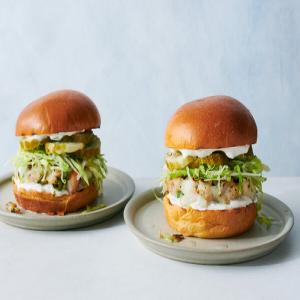 Grilled Seafood Burgers With Old Bay Mayonnaise_image