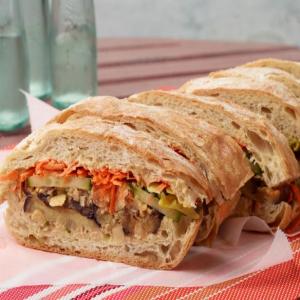 Smashed Chickpea and Eggplant Pressed Sandwich_image