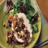 Slow-Cooker Turkey Breast Stuffed with Wild Rice and Cranberries image