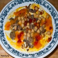 Chickpea, Mushroom, Cheese and Egg Omelet image