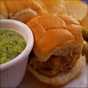 Green Chile Sliders With Tomatillo Lime Sauce image
