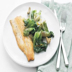 Trout with Escarole, Orange, and Olives_image