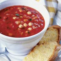 Autumn vegetable soup with cheesy toasts image