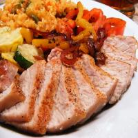 Spice-Rubbed Pork With Bell Pepper Compote image