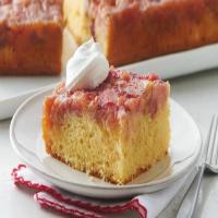 Strawberry-Rhubarb Upside-Down Cake image